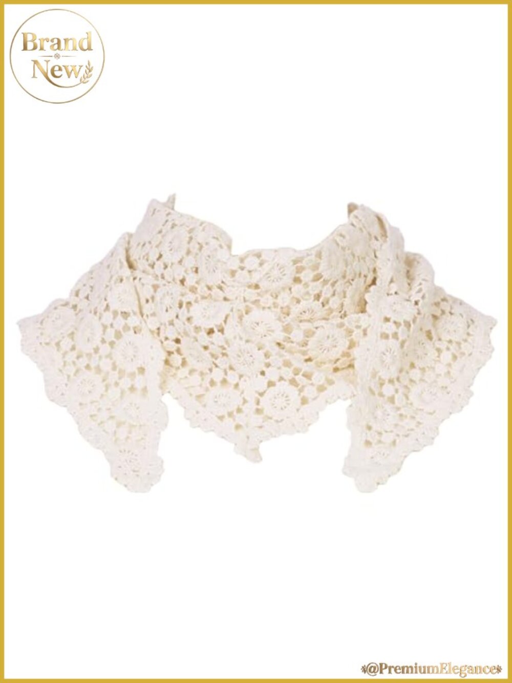 Floral Cotton Crochet Mantilla Scarf Triangle Shawl Veil for Church Wedding